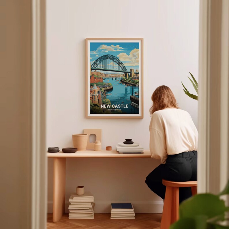 Newcastle Travel Poster, United Kingdom Cityscape Art, Unique Wedding & Birthday Gift Idea, Personalized Home Decor, C20-48 image 8