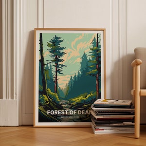 Forest of Dean Poster, Gloucestershire Reisewandkunst, ideal für Wohnkultur und einzigartige Geschenkidee, C20-1027