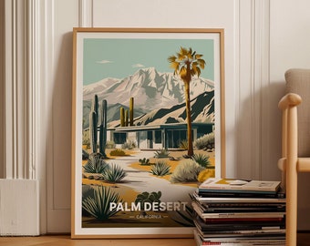Palm Desert California Art Print, Vintage Travel Poster, C20-1994