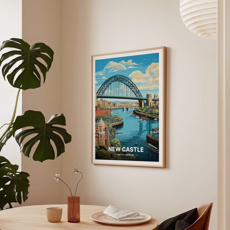 Newcastle Travel Poster, United Kingdom Cityscape Art, Unique Wedding & Birthday Gift Idea, Personalized Home Decor, C20-48 image 7