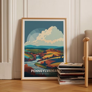 Pennsylvania Travel Poster, Traditional Art, Scenic Wall Decor, High-Quality Print for Gallery Wall, Ideal Holiday Gift, C20-375