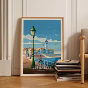 Les Sables d'Olonne Travel Poster, France Coastal Beach Art, European Wall Decor, Unique Travel Gift, Housewarming and, C20-582