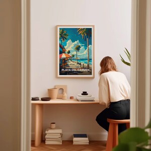 Playa Del Carmen Travel Poster, Mexico Beach Wall Art, C20-821 imagen 8