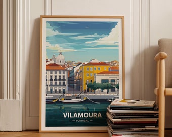 Vilamoura Portugal Travel Poster, Algarve Marina Art, C20-1237