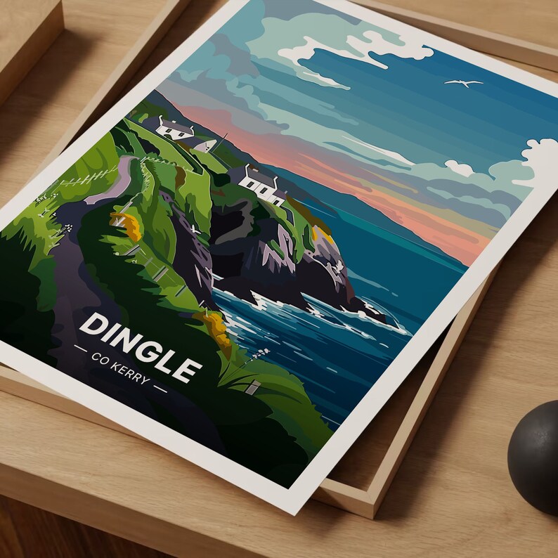 Dingle Peninsula Ireland Travel Poster, Vintage Irish Coastal Art, C20-886 image 5