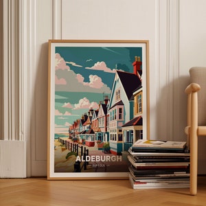 Aldeburgh Travel Poster, England Coastal Town Artwork, Home Decor Wall Art, Unique Gift for Travel Enthusiasts, C20-649