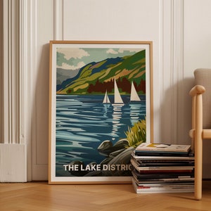 Lake District Travel Poster, Periodic Table Style, Wandelpaden & Watervallen Kunst, Nationaal Park Avontuur Cadeau, Buiten, C20-167