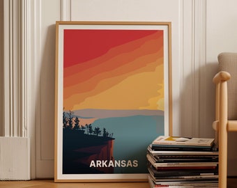 Arkansas Scenic Landscapes Poster, USA Travel Wall Art, Home Decor, Adventure Inspired Illustration, C20-1754