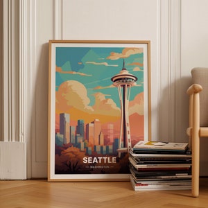 Mikrofaser-Skyline Reise Poster, Retro Washington Wand Kunst, Trendige Stadtansicht Wohnkultur, US Reise Geschenkideen, C20-113