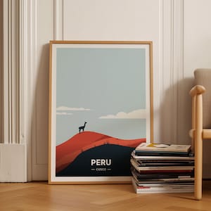 Cusco Peru Travel Poster, Rainbow Mountain Wall Art, Adventure Decor, Explorer Gift Idea, C20-779