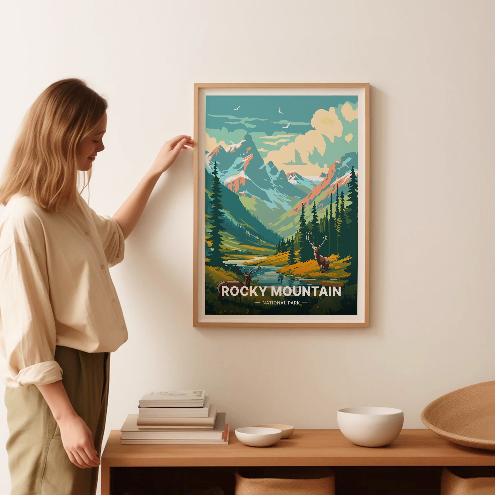 Rocky Mountain National Park Poster, Vintage Travel Art Print, C20