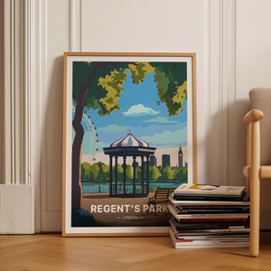 London Travel Poster, Regent&#39;s Park, Hyde Park, Camden Town, Primrose Hill, Home Decor, Wall Art, Gift for Travel Enthusiasts, C20-1400