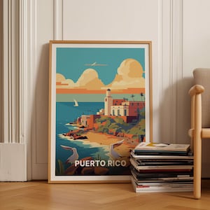 Puerto Rico Travel Poster, San Juan Wall Art, Caribbean Decor, Destination Print, Wanderlust Gift, C20-82
