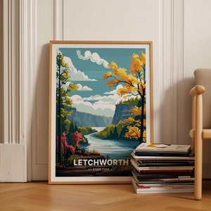 Letchworth State Park Poster, New York Travel Wall Art, Scenic Landscape Decor, Gift for Travel Enthusiasts, C20-1172