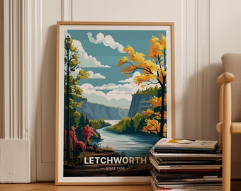 Letchworth State Park Poster, New York Travel Art, C20-1172