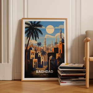 Baghdad Cityscape Art Poster, Iraq Travel Wall Decor, Unique Birthday Gift Idea, Home Office Decoration, C20-1517