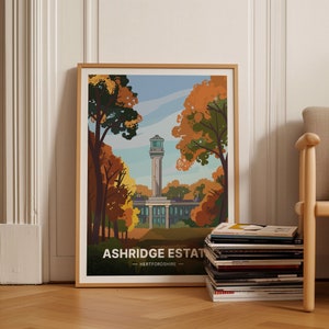 Ashridge Estate, Chiltern Hills Travel Poster - Berkhamsted & Tring Landscape Art, AONB Wall Decor, Bridgewater, C20-1759