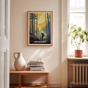 Mountain Bike Travel Poster, Extreme Sports Wall Art, C20-314 bild 4