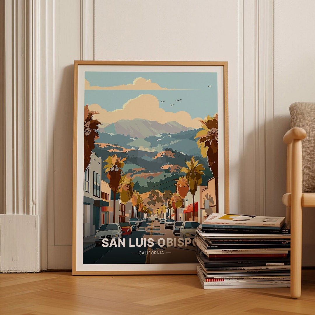 San Luis Obispo California Travel Poster, Scenic Wall Art, C20