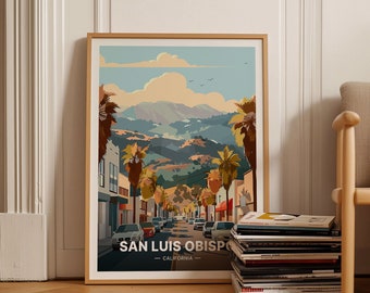 San Luis Obispo California Travel Poster, Scenic Wall Art, C20-1562