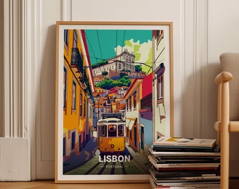 Lisbon Portugal Cityscape Poster, Europe Adventure Wall Art, Traveler Home Decor, Wanderlust Gift, C20-942