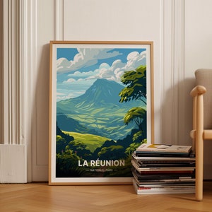 La Réunion National Park Poster, France Travel Wall Art, Home Decor, Gift for Travel Enthusiasts, C20-984