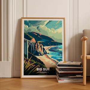 Big Sur National Park Poster, California Coastline Travel Art, Scenic Landscape Wall Decor, Unique Gift for Wanderlust Enthusiasts, C20-181