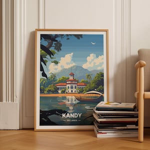 Sri Lanka Travel Poster, Kandy Colombo Art Print, Wall Decor for Home & Office, Unique Gift Idea, C20-1726