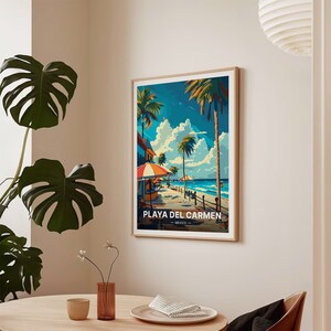 Playa Del Carmen Travel Poster, Mexico Beach Wall Art, C20-821 imagen 7