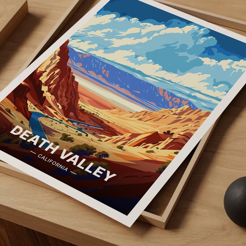 Death Valley National Park Travel Poster, California Landscape Art, C20-1268 afbeelding 5
