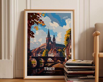 Trier Germany Travel Poster, Scenic Landscape Art Print, C20-1390