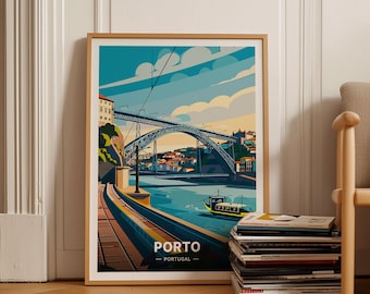Porto Portugal Cityscape Art Print, Travel Poster, C20-555