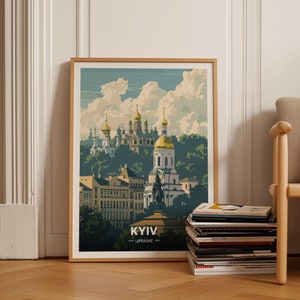 Kyiv Ukraine Travel Poster, Scenic Cityscape Wall Art, Perfect For Home & Office Decor, Travel Enthusiast Gift Idea, C20-1829