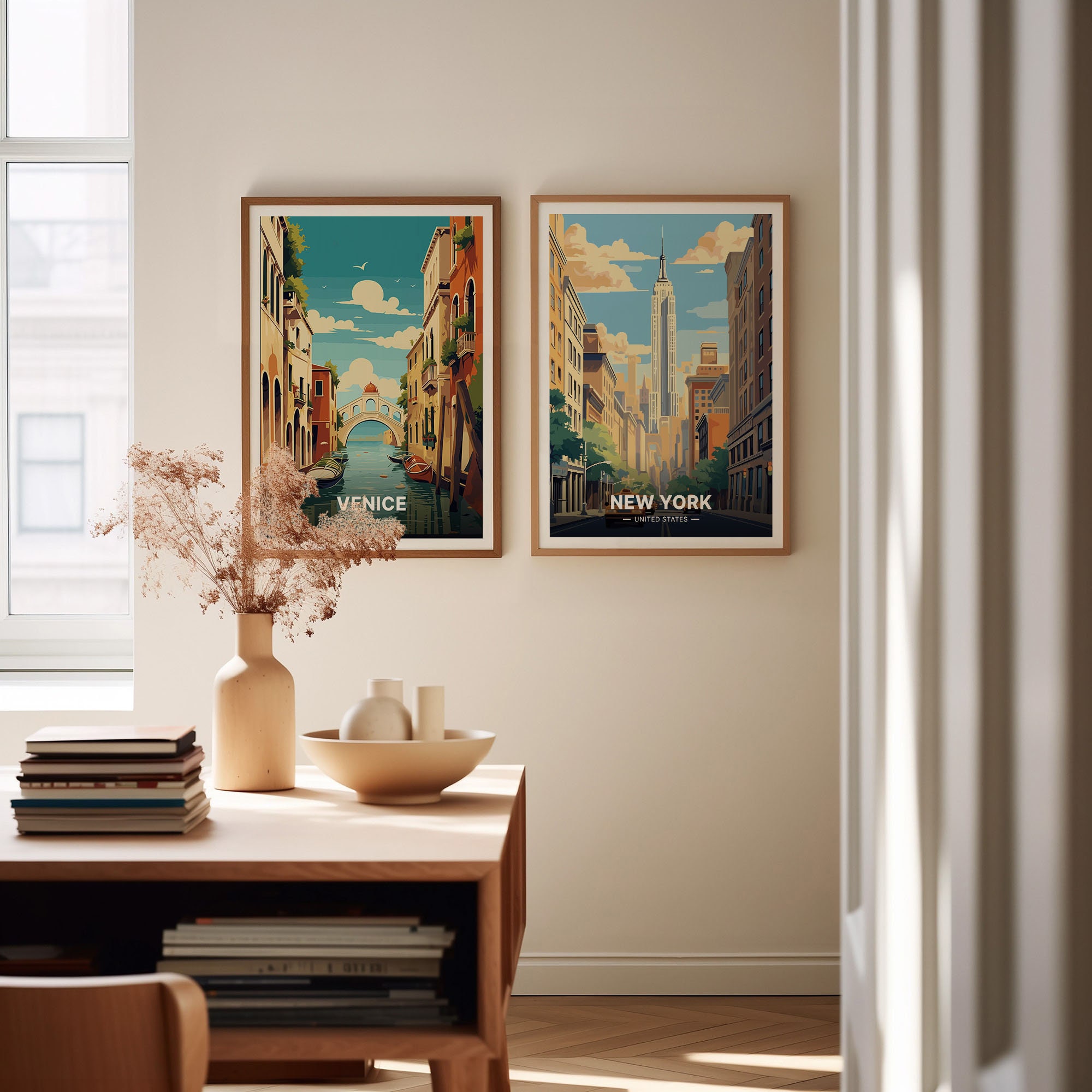 New York City Skyline Poster, NYC Travel Wall Art, Urban Explorer Home ...