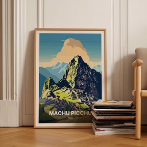 Machu Picchu Poster, Peru Travel Wall Art, South America Adventure Decor, Cusco Landscape Print, C20-66