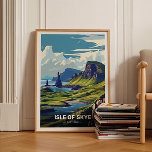Isle of Skye Travel Poster, Scotland Landscape Art, Home Office Wall Decor, Travel Enthusiast Gift, C20-719