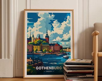 Gothenburg Sweden Travel Poster, Nordic Art Print, C20-877