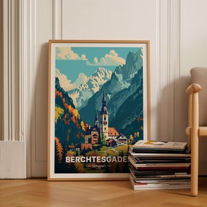 Berchtesgaden Travel Poster, Germany Landscape Art, Home Office Decor, Travel Enthusiast Gift, C20-1389