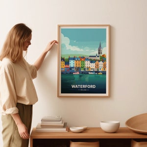Waterford Travel Poster, Ireland Artwork, City Map Decor, Home & Office Wall Art, County Waterford Landscape, C20-402 image 2
