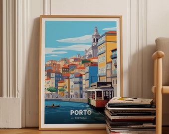 Porto Cityscape Poster, Portugal Travel Art, European Wall Decor, C20-137