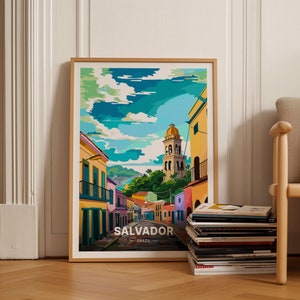 Salvador Brazil Travel Poster, Artistic Wall Decor, Gift for Travelers, Home and Office Decoration, C20-999