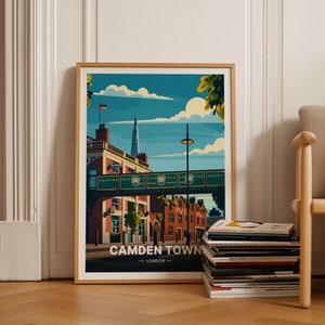 Camden Town London Poster, Travel Wall Art, Unique Birthday Gift Idea, Chic Home Decor, C20-1336