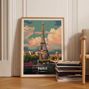 Paris Eiffel Tower Art Print, France Travel Poster, Home Decor, Birthday, Wedding Anniversary Gift, C20-271