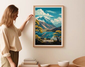 Wanaka New Zealand Poster, Scenic Mountain Lake Art, C20-1429 - Etsy