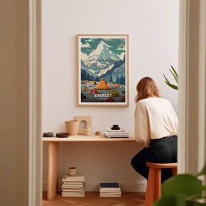 Mount Everest Art Print, Adventure Travel Poster, Nepal Trekking Decor, C20-1021 image 8