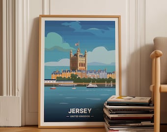 Jersey Travel Poster, Channel Islands Wall Art, C20-1365