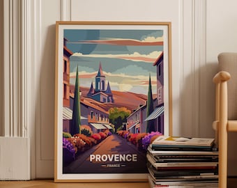 Provence France Vintage Travel Poster, Home & Office Wall Art, C20-828