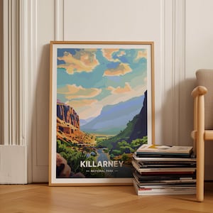 Killarney National Park Travel Poster - Ireland Landscape, Road Trip Adventure, Home Decor, Wall Art, Gift for Travelers, C20-972