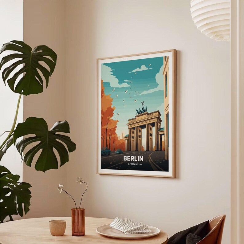 Berlin Travel Poster, Germany Cityscape Art on Matte Paper image 7