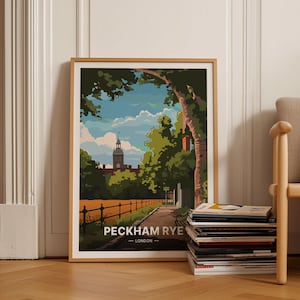 London Travel Poster, Peckham Rye Park Art, South London Decor, East Dulwich, Honor Oak, Wall Decoration, Travel Gift Idea, C20-1186
